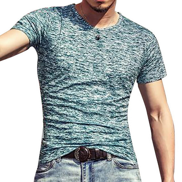Casual Men T-Shirts O-Neck Slim Fit Short Sleeve T Shirt Top Tees Mens Clothing 2019 Men Summer Korean Male Fitness Tshirt