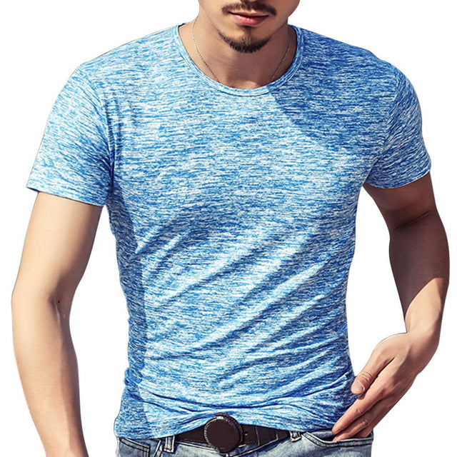 Casual Men T-Shirts O-Neck Slim Fit Short Sleeve T Shirt Top Tees Mens Clothing 2019 Men Summer Korean Male Fitness Tshirt
