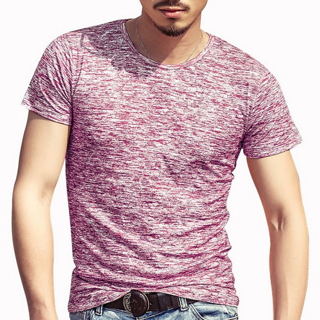 Casual Men T-Shirts O-Neck Slim Fit Short Sleeve T Shirt Top Tees Mens Clothing 2019 Men Summer Korean Male Fitness Tshirt