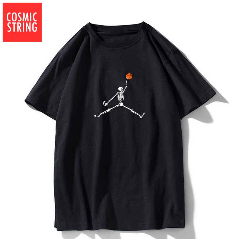 COSMIC STRING 100% cotton short sleeve cool basketball men t shirt casual summer loose men tshirt male t-shirt tops tee shrits