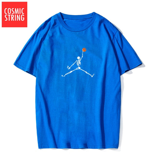 COSMIC STRING 100% cotton short sleeve cool basketball men t shirt casual summer loose men tshirt male t-shirt tops tee shrits