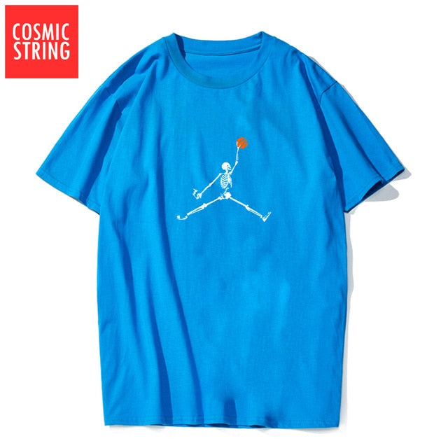 COSMIC STRING 100% cotton short sleeve cool basketball men t shirt casual summer loose men tshirt male t-shirt tops tee shrits
