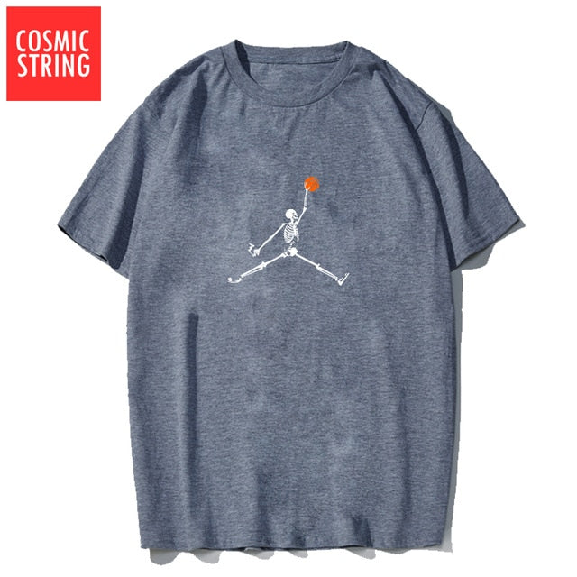 COSMIC STRING 100% cotton short sleeve cool basketball men t shirt casual summer loose men tshirt male t-shirt tops tee shrits