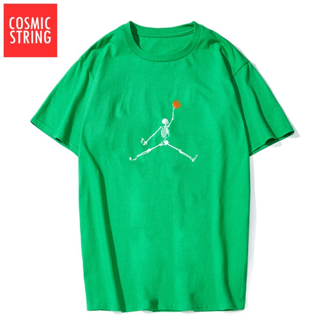 COSMIC STRING 100% cotton short sleeve cool basketball men t shirt casual summer loose men tshirt male t-shirt tops tee shrits
