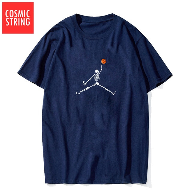 COSMIC STRING 100% cotton short sleeve cool basketball men t shirt casual summer loose men tshirt male t-shirt tops tee shrits