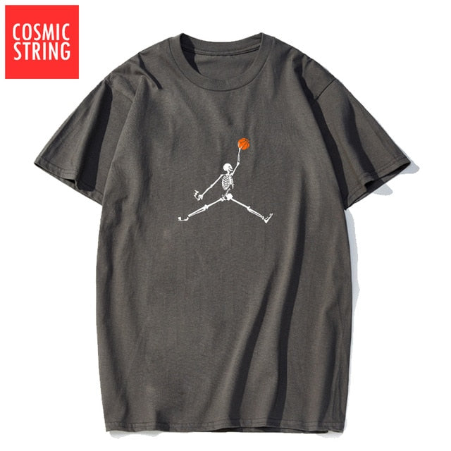 COSMIC STRING 100% cotton short sleeve cool basketball men t shirt casual summer loose men tshirt male t-shirt tops tee shrits