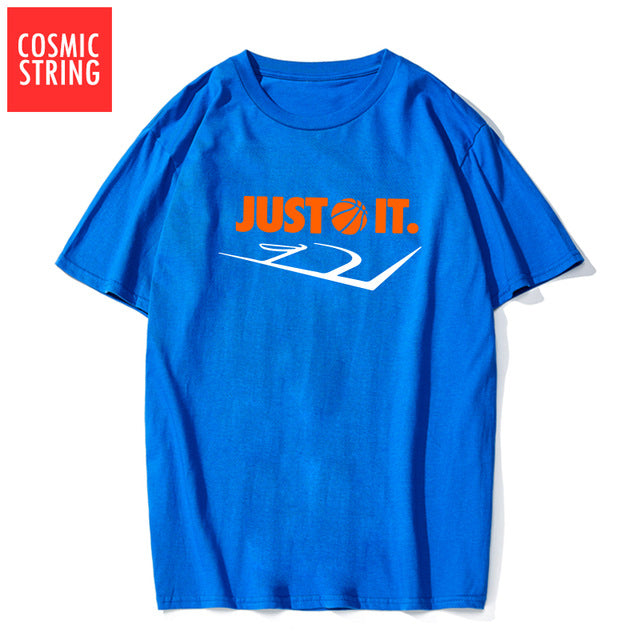 COSMIC STRING 100% cotton short sleeve cool basketball men t shirt casual summer loose men tshirt male t-shirt tops tee shrits