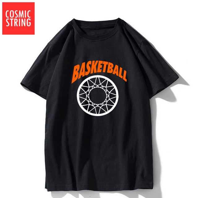 COSMIC STRING 100% cotton short sleeve cool basketball men t shirt casual summer loose men tshirt male t-shirt tops tee shrits